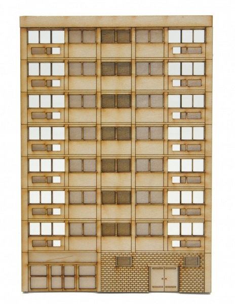 TT-FL001 Left Hand Low Relief Block of Flats TT:120 Laser Cut Kit